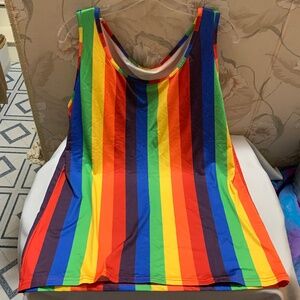 Unbranded Rainbow Pride Tank Top - Vertical Stripes are Very Slimming - Size 3XL